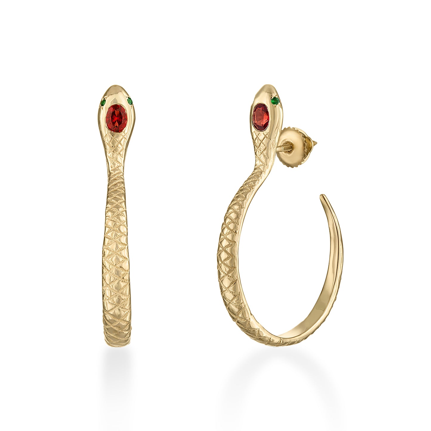 Ophidia Red Sapphire Hoops