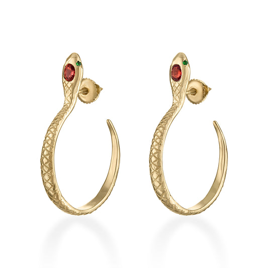 Ophidia Red Sapphire Hoops